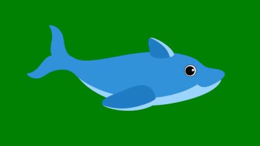 yeşil balina vektör illüstrasyonu