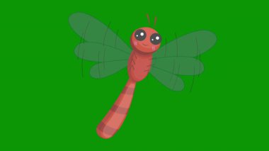 Yeşil yaprağın üzerindeki sevimli yusufçuk.