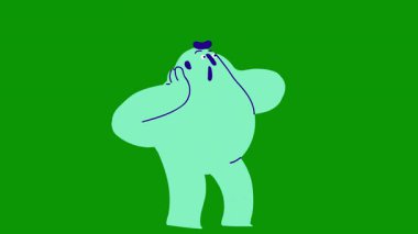 Kafası olan kızgın bir adamın üç boyutlu bir karikatür karakteri.