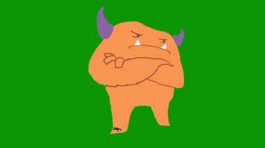 Kızgın canavar, çizgi film tarzı.