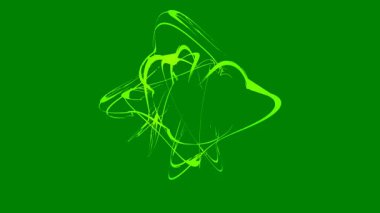 Çember şeklinde yeşil çizgiler, daireler ve çizgiler içeren soyut bir arkaplan.