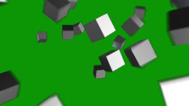 Soyut renkli küpler. 3 Boyutlu Hazırlama.