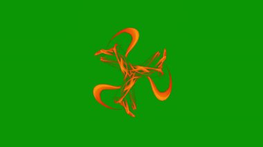 Yeşil arkaplanda ateş alevi silueti çizimi