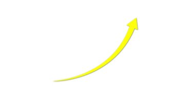 Çift ok animasyonu, başarı konsepti, çizgi ok illüstrasyonu, strateji ve performans görselleştirmesi ile kurumsal iş büyüme grafiği siyah arkaplan 4K Video