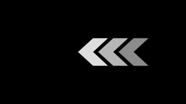 Canlı döngü sağ ok sağ tarafı gösteriyor, beyaz zemin üzerinde izole. UI, uygulama jestleri, web sitesi navigasyon ve hareket tasarım döngüsü için siyah dinamik ok sembolü.