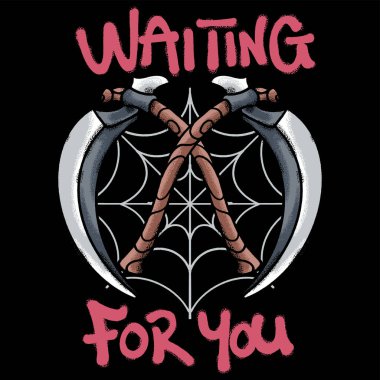 Sokak giyimi illüstrasyonu için çapraz Silahlar