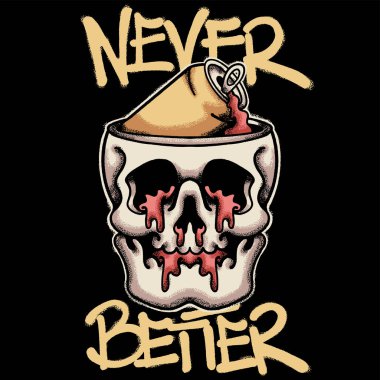 Sokak giysisi illüstrasyonu için İçen Kafatası