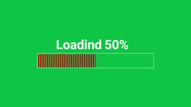 yeşil yükleme çubuğu sistem yaması için% 50 dengeli güncelleme simetrik dolgu ve sakin metre hareketi ideal