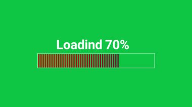 Yeşil yükleme çubuğu% 70 hızlanan dalga daha yoğun tik işaretleri ve ileri hareket hızlı şerit olduğunu gösteriyor.