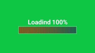 yeşil yükleme çubuğu% 100 orta yolda, temiz arayüzde düzenli güncelleme ve dijital metre animasyonunu gösteriyor