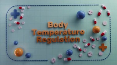 Tıbbi sıcaklık bilgisi, bilgilendirici grafiksel ateş düzenleme yöntemleri, tedavi amaçlı vücut ısısını koruma tekniklerini gösteren animasyonlu eğitim slaytı