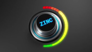 Çinko seviyelerinin 3 boyutlu medikal animasyonu dairesel bir göstergede. Soğuk önleme, bağışıklık sistemi, deri sağlığı ve yaraların iyileşmesi için mükemmel. Çinko Seviye Göstergesi 3 boyutlu göstergede. Bağışıklık Desteği ve Mineral Sağlık Animasyonu.