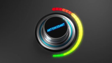 Yeşilden kırmızıya bir renk kadranında yükselen bir antioksidan seviyesinin 3 boyutlu animasyonu. Sağlık, beslenme, bağışıklık ya da sağlıkla ilgili görseller için idealdir. Yeşilden kırmızıya yükselen renk kadranında antioksidan seviyesi canlandırması