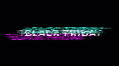 Siyah, elektrik, deniz mavisi ve morumsu morluklar arasında renkli neon çizgileri açık beyaz siyah cuma başlığına dönüşür. Teknoloji perakendecisi ve gece hayatı için yüksek enerji siber punk titreşimi.