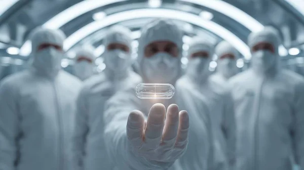 Laboratuvar güvenlik önlemleri, ürün bütünlüğünü sağlayan temizlik odası personeli, steril imalat ortamında kalite güvencesi, güvenlik ve izlenebilirlik uygulamalarına odaklanan yüksek teknoloji tesisi