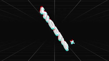 Izgaraya Bitcoin logosu yapıştırma, kablo çerçevesi ve krom para kenarları, titreşen neon ışıkları, dijital bozulma ve tünel hareketi, yoğun teknoloji atmosferi tüccar tanıtımları ve kripto markalaşması için ideal