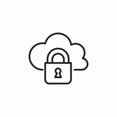 bulut kilidi güvenlik simgesi vektörü