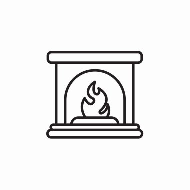 şömine alevi simgesi işaret vektörü