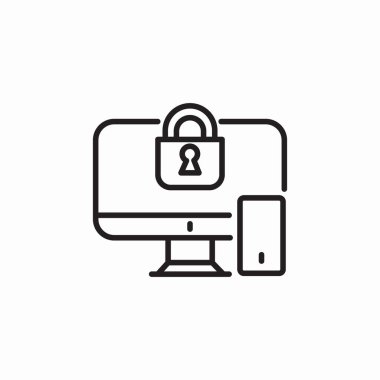 telefon bilgisayarı kilidi simge işareti vektörü