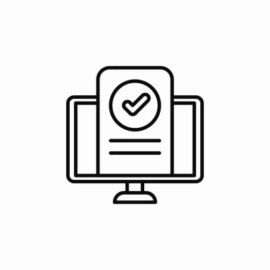 Bilgisayar çevrimiçi fatura kontrol simgesi işaret vektörü