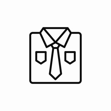 Katlanmış gömlek kravat simgesi işareti vektörü