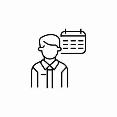 çalışan zamanlama simgesi imzalama vektörü