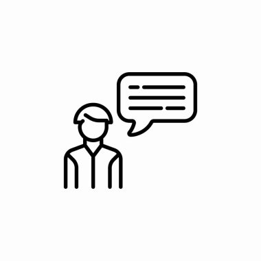 erkek konuşma balonu konuşma simgesi işaret vektörü