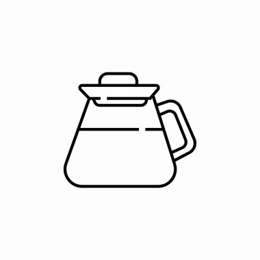 Kahve demliği simgesi işareti vektörü