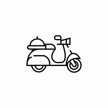 yemek teslimatı moped simge işareti vektörü