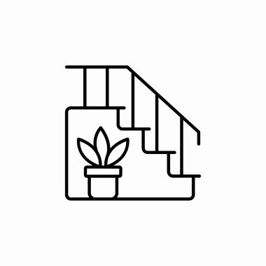 Üst kat ev simgesi işaret vektörü