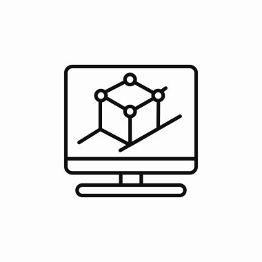 Bilgisayar 3d modelleme simgesi vektörü
