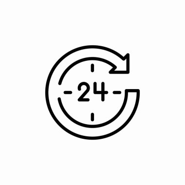 24 saat servis simgesi işareti vektörü