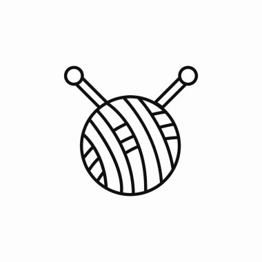 Örgü topu simgesi işareti vektörü