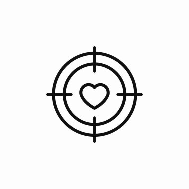 Love heart shot hedef simge işareti vektörü