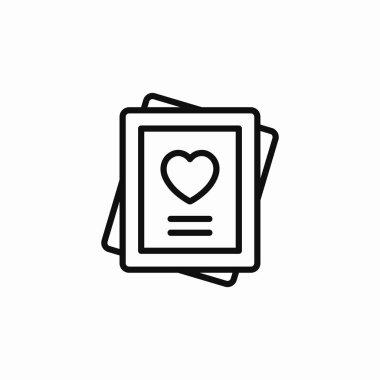 romantik aşk kartları simge işareti vektörü