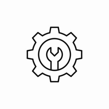 servis bakım mekanik simgesi işaret vektörü