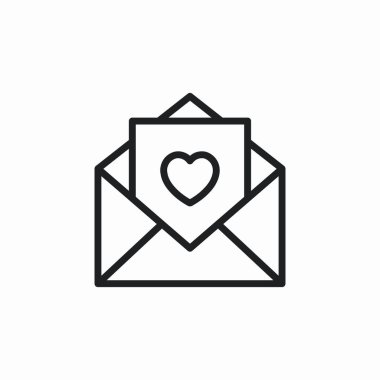 romantik posta simgesi işaret vektörü