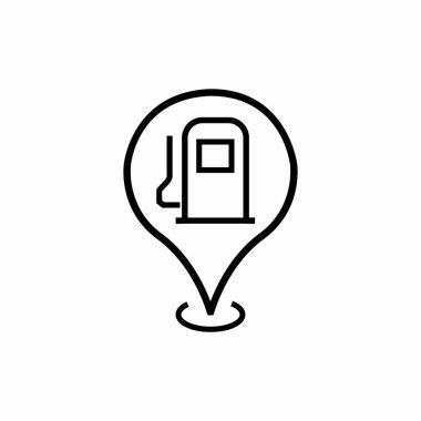 Yakıt istasyonu konumu simge işareti vektörü