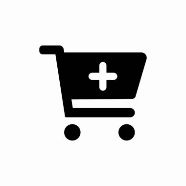 Alışveriş arabası artı simge işareti vektörü