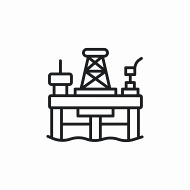 petrol platformu deniz simgesi işareti vektörü