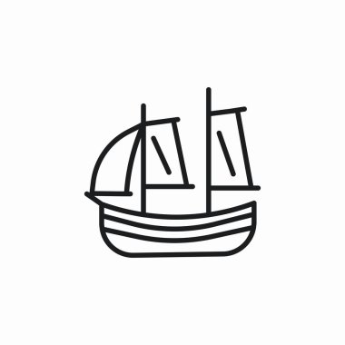 yelkenli gemi simgesi işareti vektörü