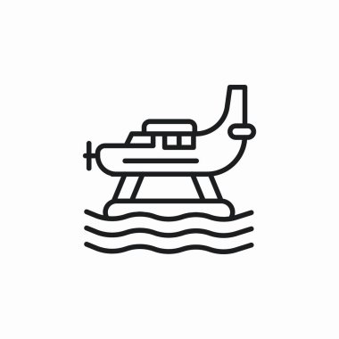 deniz uçağı yüzer düzlem simgesi işareti vektörü