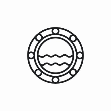 gemi penceresi simge işareti vektörü