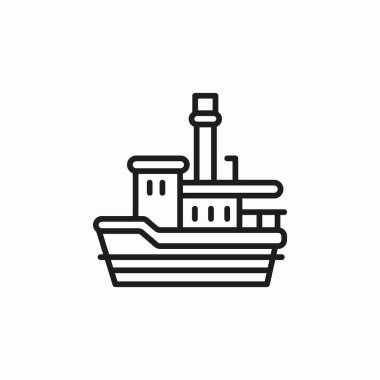 buharlı gemi simge işareti vektörü