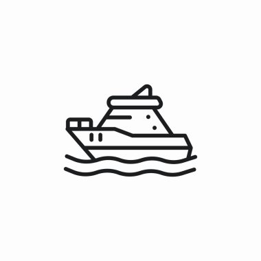 Yat teknesi simgesi işareti vektörü