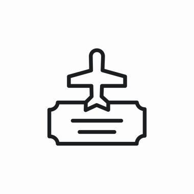 uçak bileti simgesi işareti vektörü