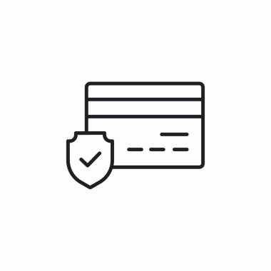 Banka kartı korumalı kalkan simgesi işareti vektörü