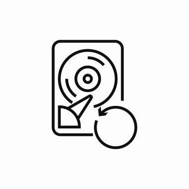 Sabit disk tamir simgesi işareti vektörü