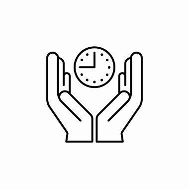 zaman bakımı el simgesi işaret vektörü