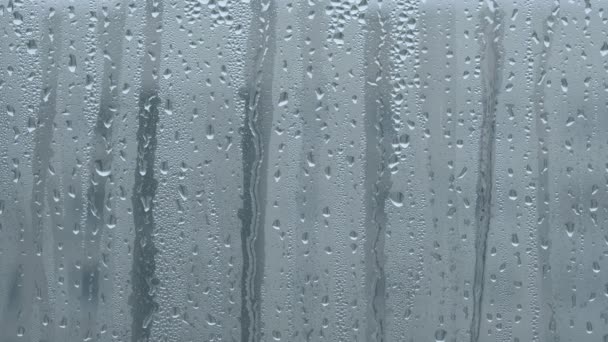 Heavy rain falling on window. — Stock Video